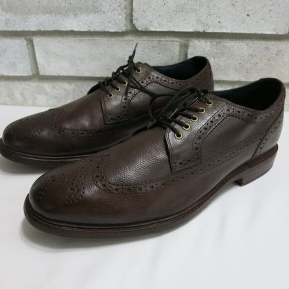 Cole Haan Brogue Long Wingtip Leather Dress Oxfords Men's Footwear Shoes 12 M - Picture 1 of 7